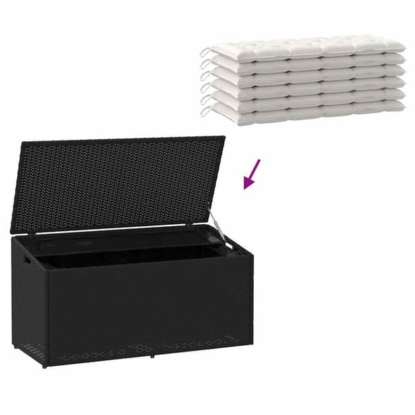 vidaXL opbevaringsboks til haven 110x50x58 cm polyrattan sort