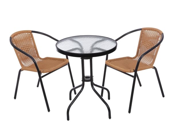 ModernHome 60cm Glas Havebord - Holdbart, Vejrbestandigt, Nem Rengøring til Udendørsområder