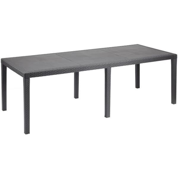 Queen utomhusmatbord med rottingeffekt - Antracit - 220 x 90 x 72 cm