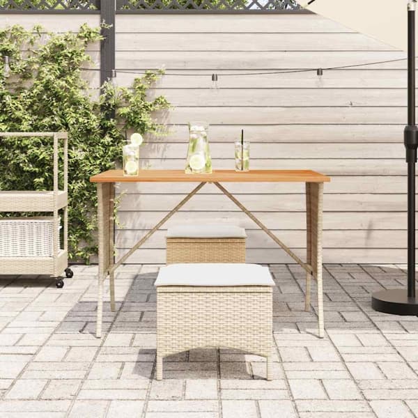 Trädgårdsbord med skiva i akaciaträ beige 105x75x72 cm