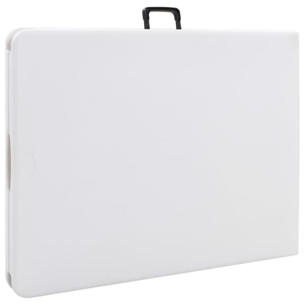 Hopfällbart trädgårdsbord vit 180x72x72 cm HDPE