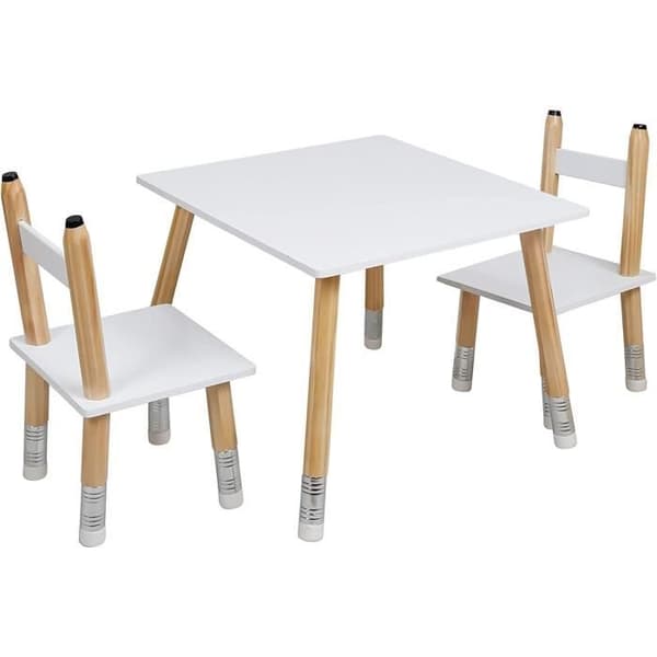 Ensemble bord och stolar - Heminredning - HD6740 - Vit - Fuchsia - 55x42x55 cm