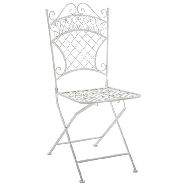 Set med 2 vikbara trädgårdsstolar Adelar i smidesjärn med sitthöjd 48 cm, vit