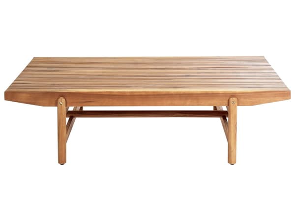 Trädgårdssoffbord Ljust Akaciaträ 145 x 79 cm Utomhus Rustik Design Uteplats Balkong