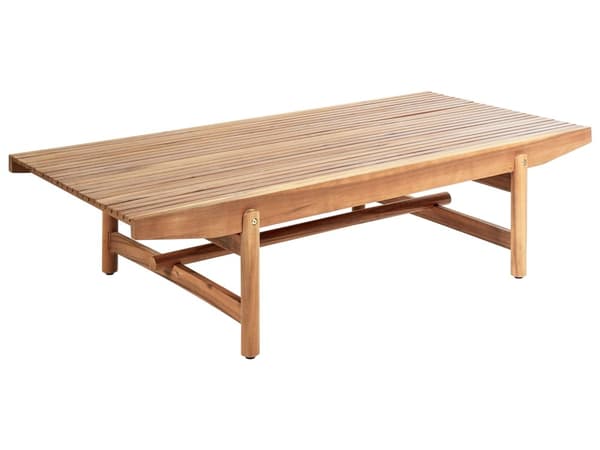 Trädgårdssoffbord Ljust Akaciaträ 145 x 79 cm Utomhus Rustik Design Uteplats Balkong