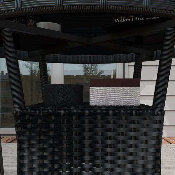 Rootz Pyöreä puutarhapöytä - Patio -pöytä - Ulkopöytä - UV -kestävä - Ø80 x 75H cm - kodikas chic -tyyli - 1 hylly - helppo puhdas karkaistu lasi