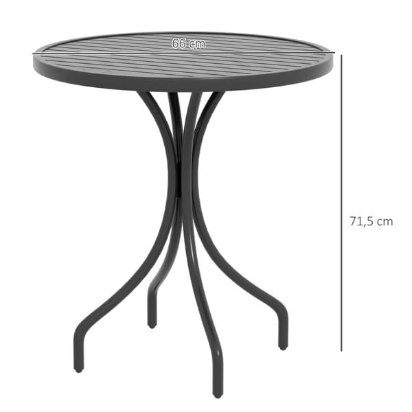 Rootz Round Garden Table - Bistro Table - Utomhusutlandsbord - Galvaniserat stål, vattendrenering - Dia. 66 cm x 71,5 cm