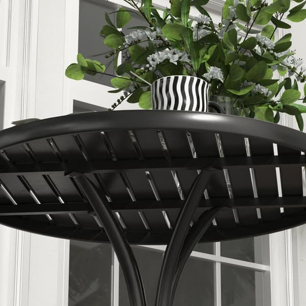 Rootz Round Garden Table - Bistro Table - Utomhusutlandsbord - Galvaniserat stål, vattendrenering - Dia. 66 cm x 71,5 cm