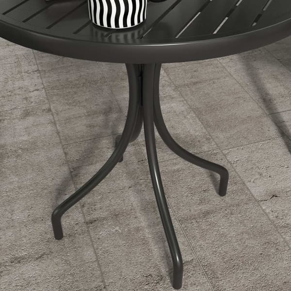 Rootz Round Garden Table - Bistro Table - Utomhusutlandsbord - Galvaniserat stål, vattendrenering - Dia. 66 cm x 71,5 cm