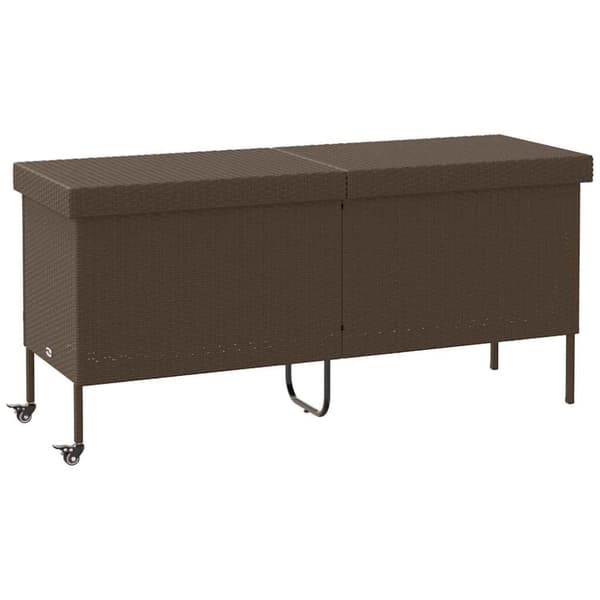 vidaXL opbevaringsboks med hjul 160x55x75 cm polyrattan brun