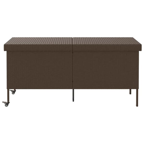 vidaXL opbevaringsboks med hjul 160x55x75 cm polyrattan brun