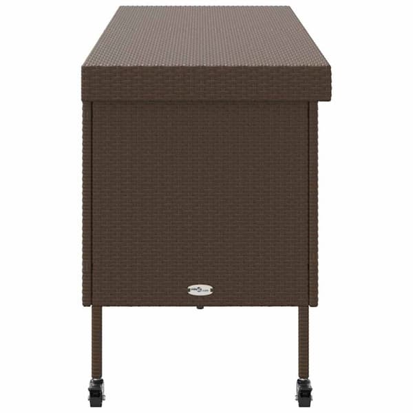 vidaXL opbevaringsboks med hjul 160x55x75 cm polyrattan brun
