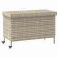 Miniatyrbillede 1 af 2: vidaXL opbevaringsboks med hjul 110x55x73 cm polyrattan lysegrå
