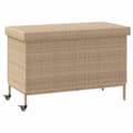 Miniatyrbillede 1 af 2: vidaXL opbevaringsboks med hjul 110x55x73 cm polyrattan beige