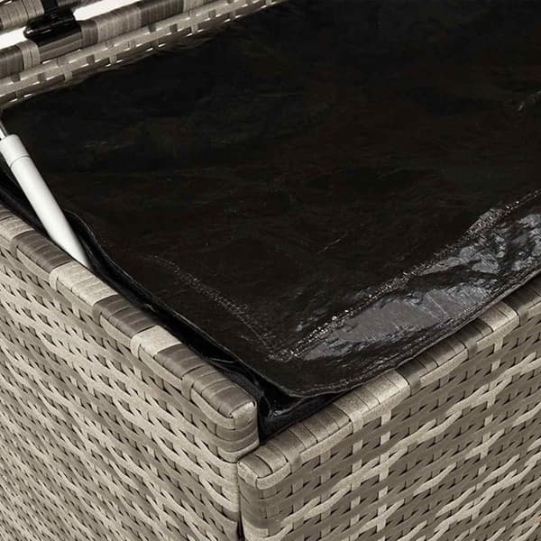 vidaXL opbevaringsboks med hjul 160x55x75 cm polyrattan grå