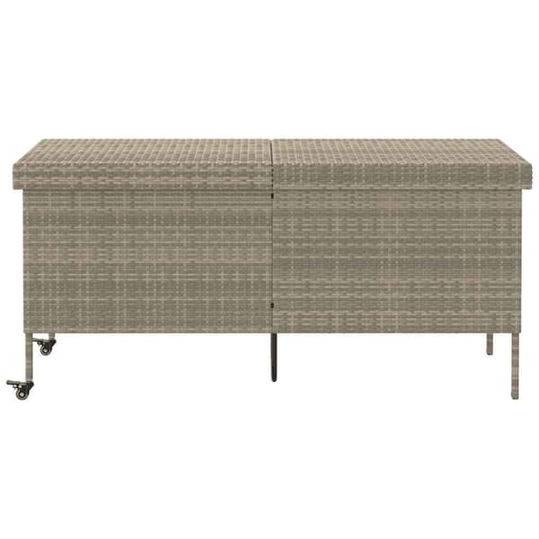 vidaXL opbevaringsboks med hjul 160x55x75 cm polyrattan lysegrå