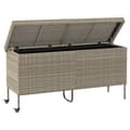 Miniatyrbillede 5 af 11: vidaXL opbevaringsboks med hjul 160x55x75 cm polyrattan lysegrå