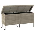 Miniatyrbillede 6 af 11: vidaXL opbevaringsboks med hjul 160x55x75 cm polyrattan lysegrå