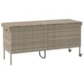 Miniatyrbillede 7 af 11: vidaXL opbevaringsboks med hjul 160x55x75 cm polyrattan lysegrå