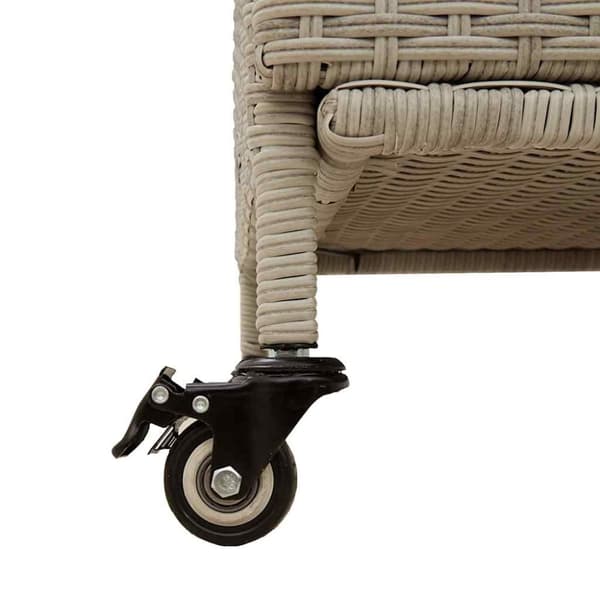 vidaXL opbevaringsboks med hjul 160x55x75 cm polyrattan lysegrå