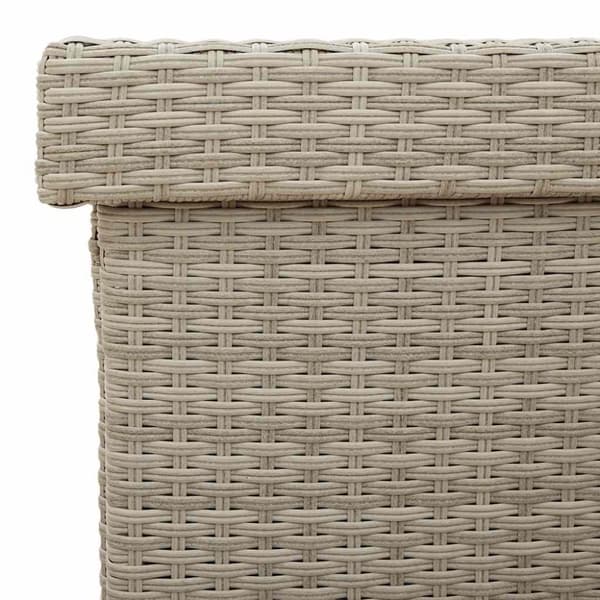 vidaXL opbevaringsboks med hjul 160x55x75 cm polyrattan lysegrå