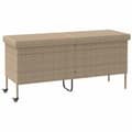 Miniatyrbillede 3 af 11: vidaXL opbevaringsboks med hjul 160x55x75 cm polyrattan beige