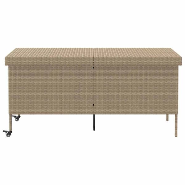 vidaXL opbevaringsboks med hjul 160x55x75 cm polyrattan beige