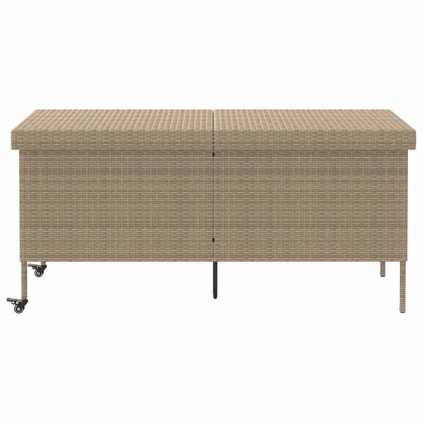 vidaXL opbevaringsboks med hjul 160x55x75 cm polyrattan beige