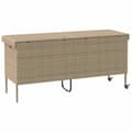 Miniatyrbillede 8 af 11: vidaXL opbevaringsboks med hjul 160x55x75 cm polyrattan beige