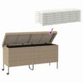Miniatyrbillede 9 af 11: vidaXL opbevaringsboks med hjul 160x55x75 cm polyrattan beige