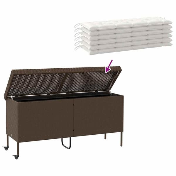 vidaXL Dynbox på hjul brun 160x55x75 cm konstrottning