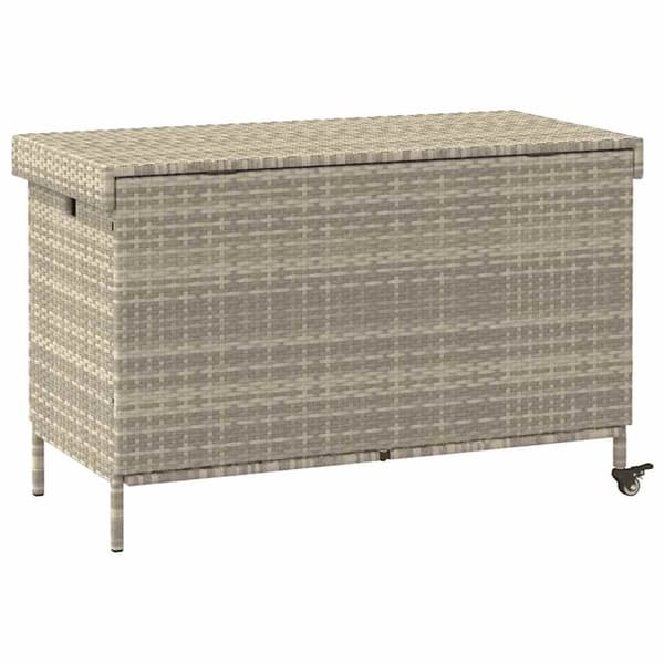 vidaXL Dynbox på hjul ljusgrå 110x55x73 cm konstrottning