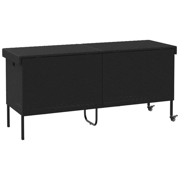 vidaXL opbevaringsboks med hjul 160x55x75 cm polyrattan sort