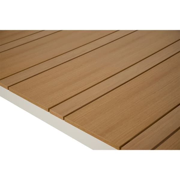 Noah trädgårdsbord grå, teak-dekor.