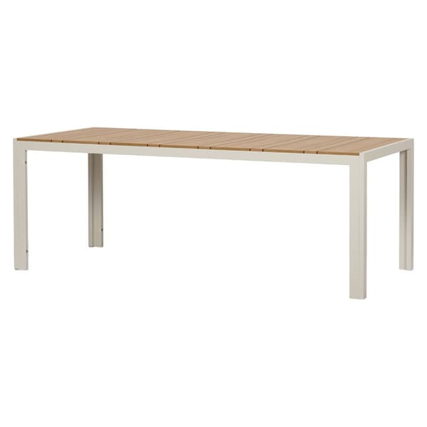 Noah trädgårdsbord grå, teak-dekor.