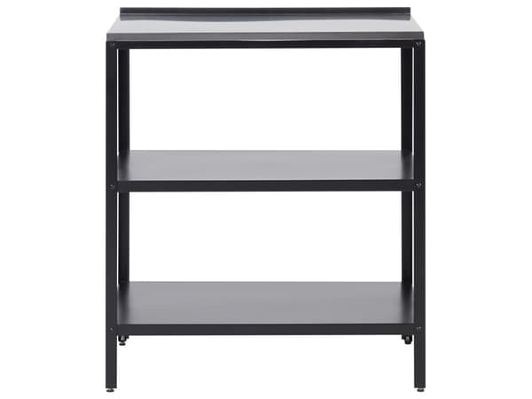 Udendørs køkkenø i sort rustfrit stål 80 x 50 x 92 cm 2 hylder med top Havekøkken Spisning