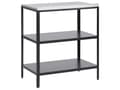 Miniatyrbillede 6 af 11: Udendørs køkkenø i sort rustfrit stål 80 x 50 x 92 cm 2 hylder med top Havekøkken Spisning