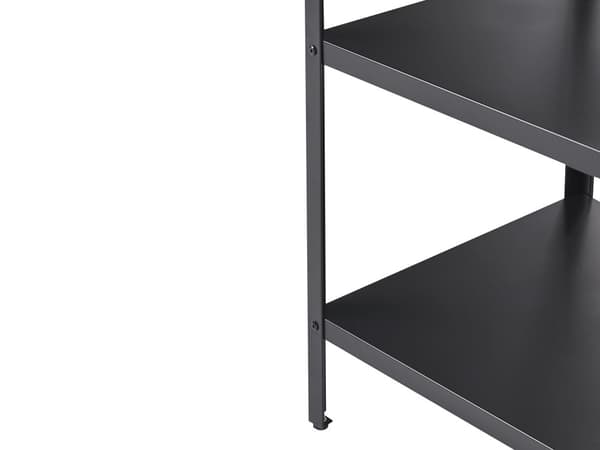 Udendørs køkkenø i sort rustfrit stål 80 x 50 x 92 cm 2 hylder med top Havekøkken Spisning