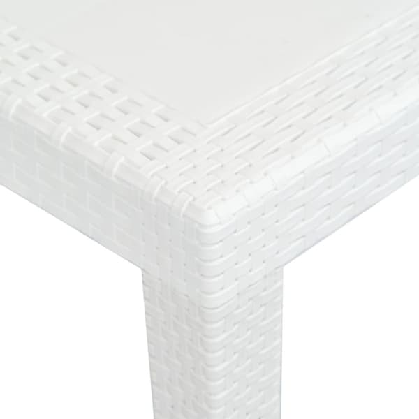 Trädgårdsbord vit 220x90x72 cm konstrotting