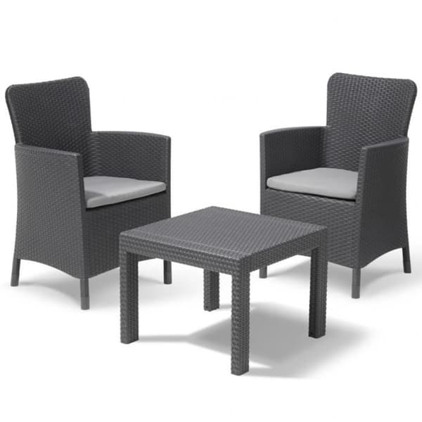 Allibert 3-delad utomhusmöbler Salvador Graphite 221307