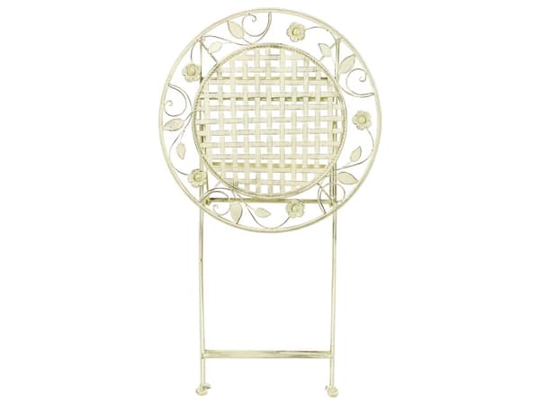 Have Bistro Bar Bord Lysegrønt Jern Sammenfoldelig Mønstret Metal Rund 70 cm til 2 Udendørs UV-Rustbestandig Fransk Retro Stil