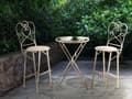 Miniatyrbillede 4 af 9: Have Bar Bord Beige Metal Rund Shabby Chic franske havemøbler jern