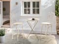 Miniatyrbillede 2 af 9: Have Bar Bord Beige Metal Rund Shabby Chic franske havemøbler jern