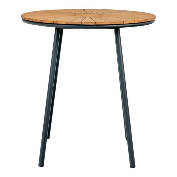 Rootz Cleveland Café -pöytä - Ulko -ruokapöytä - Teak Wood Pöytä - maalaismainen viehätys - Ø70cm x 74cm - ihanteellinen terassille ja parvekkeelle