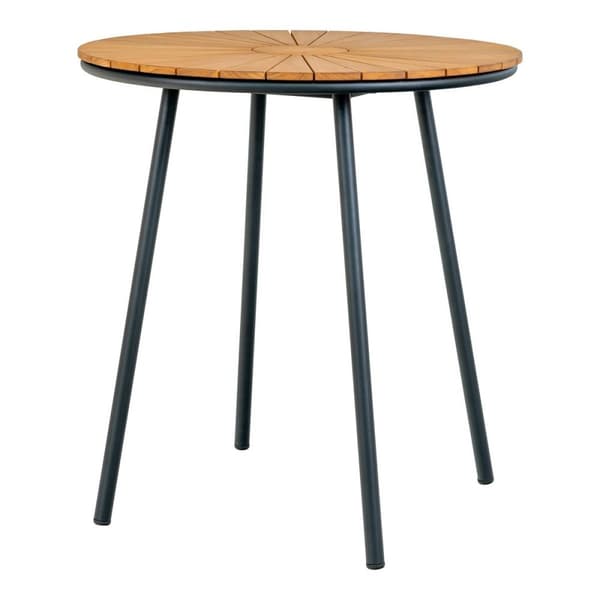 Rootz Cleveland Café -pöytä - Ulko -ruokapöytä - Teak Wood Pöytä - maalaismainen viehätys - Ø70cm x 74cm - ihanteellinen terassille ja parvekkeelle