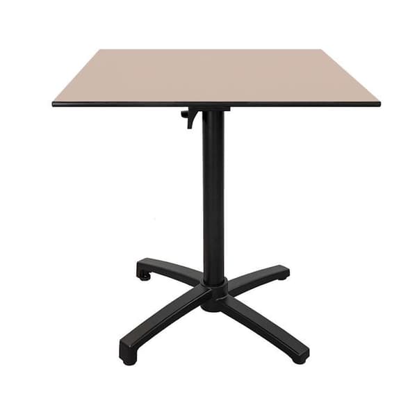 Hopfällbart terrassbord i Compact HPL beige 70 x 70