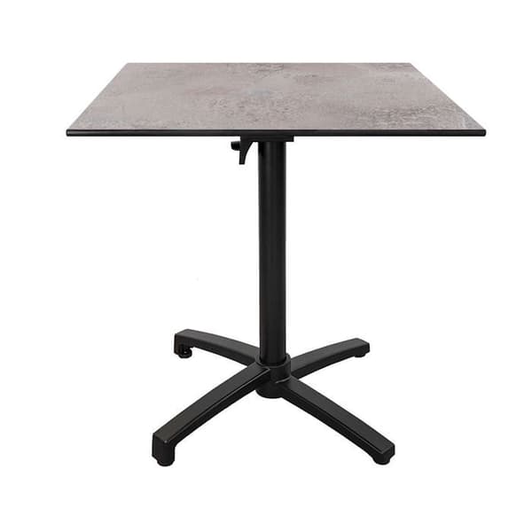 Hopfällbart terrassbord i Compact HPL stengrå dekor 70 x 70