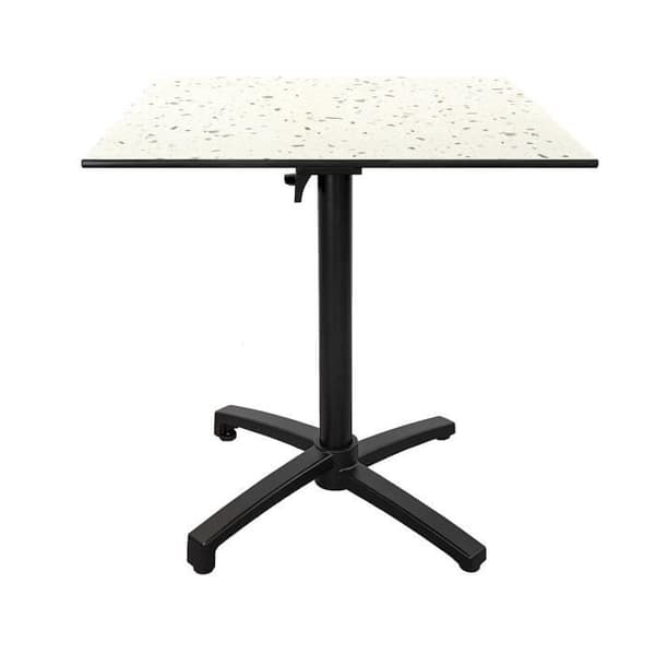 Hopfällbart terrassbord i Compact HPL terrazzodekor 70 x 70