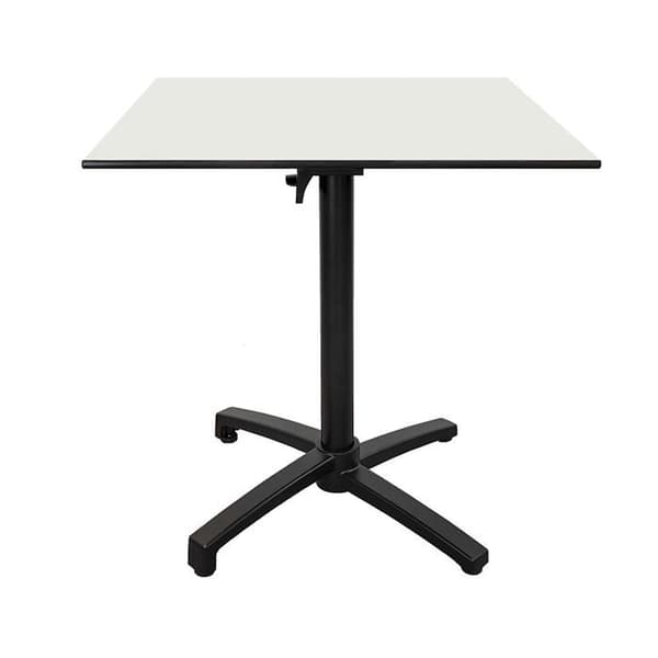 Hopfällbart terrassbord i vitt Compact HPL 70 x 70