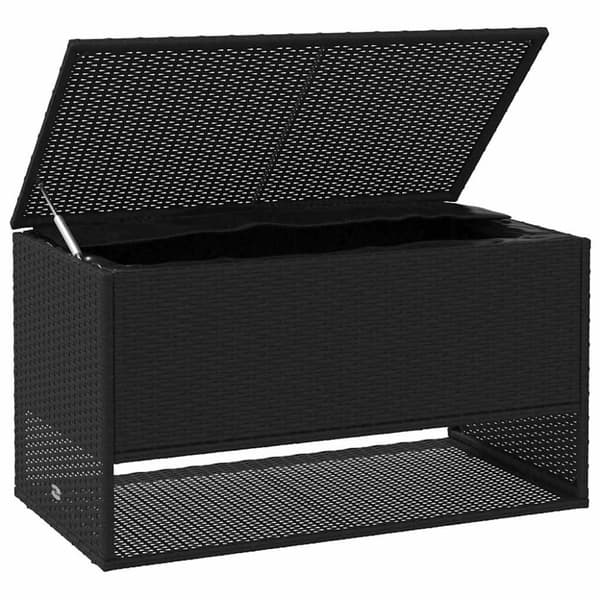 vidaXL udendørs hyndeboks 100x55x55,5 cm polyrattan sort